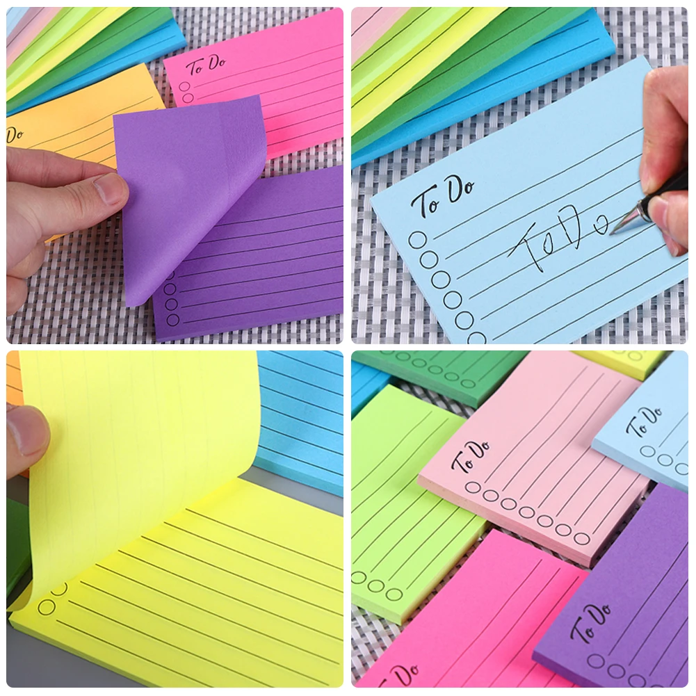 مفكرة تخطيط الدراسة ذاتية اللصق ، تذكير القائمة اليومية ، لوحة الكتابة ، المفكرة المدرسية والمكتبية ، مذكرة الكتابة ، الطالب ، 9 ألوان زاهية ، 450 ورقة