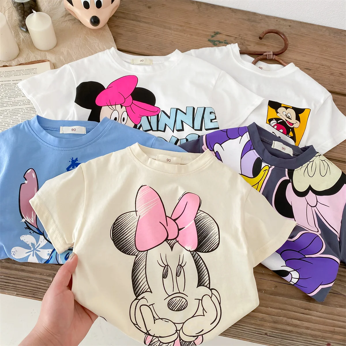 Cartoon Kinder T-Shirt Minnie Mouse Kids Kleding Zomer Tees Tops Baby Meisjes Korte Mouwen Disney Print T-Shirts 1-6 Leeftijd