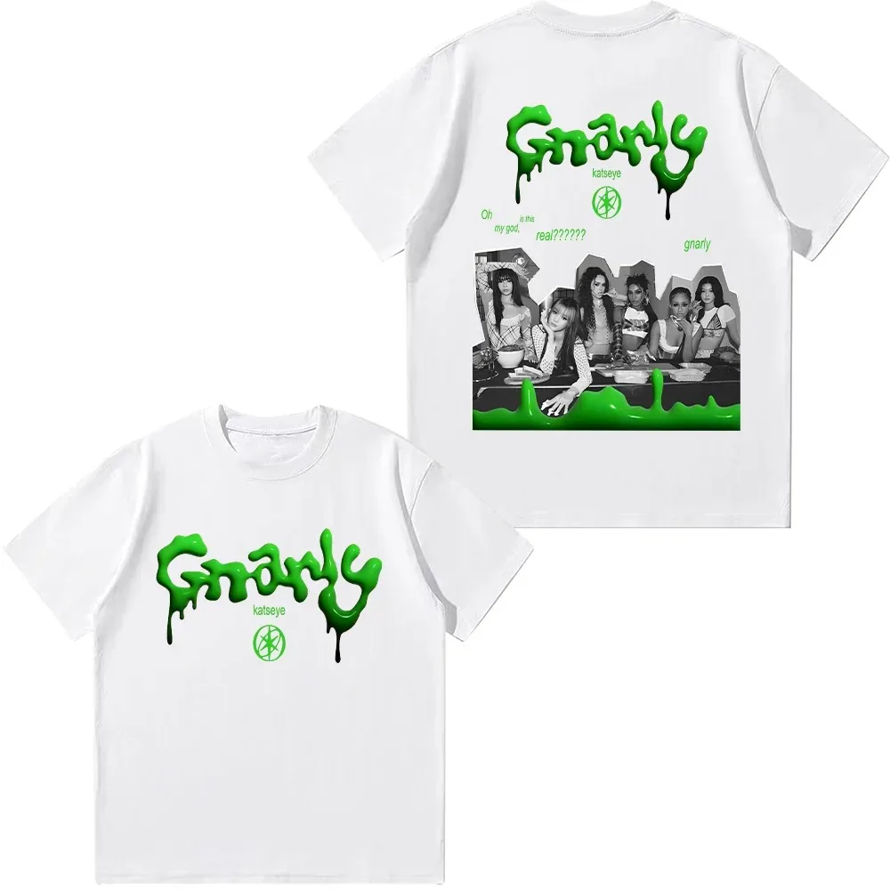 KATSEYE Graphic T Shirt Gril Group Kpop World Tour Oversized Tee-shirt High Quality Heavy Cotton Streetwear Korean Top Clothing