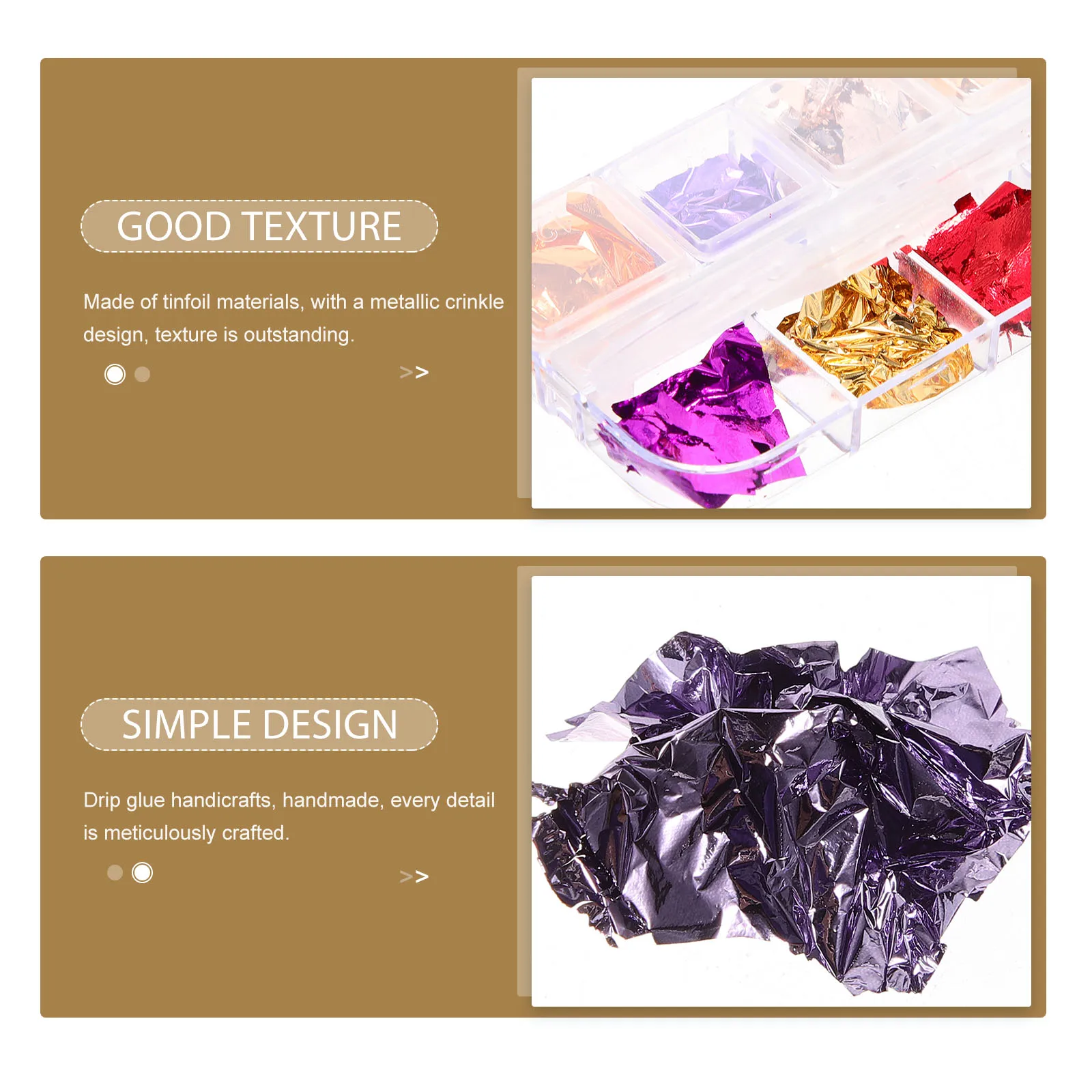 

1 set 1 Set Metallic Foil Craft Filler Epoxy Resin Tinfoil Decor Crinkle Texture Handmade Safe Odorless Filler For Diy Crafting