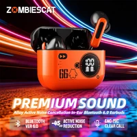Zombies Cat Alloy ANC auriculares Bluetooth 6,0-auriculares con cancelación activa de ruido de 45dB sonido espacial dinámico auriculares inalámbricos TWS