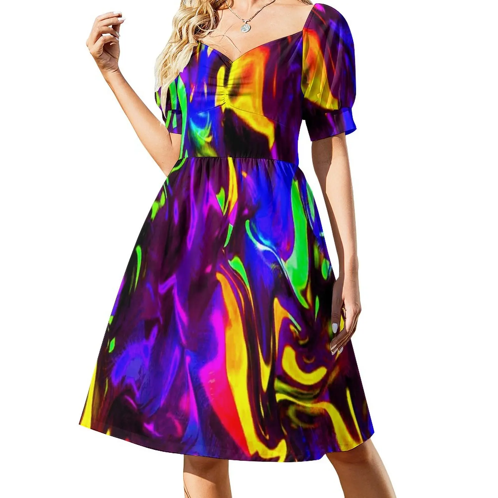 

Rave Rainbow of Glow Stick Fire Dress party dress women elegant luxury dresses for woman clothes for women