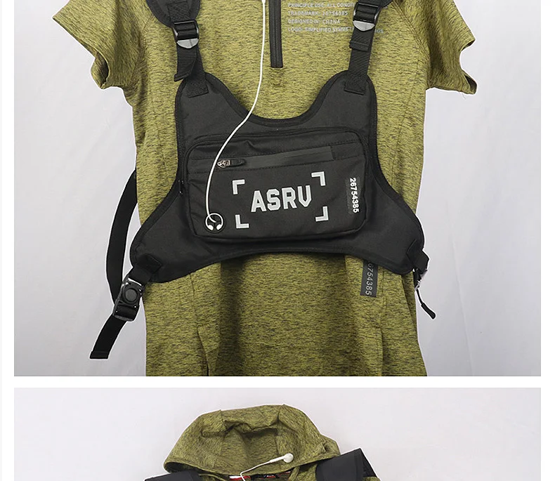 Taktische Brusttasche für Herren, Outdoor-Gym-Weste, reflektierende Sicherheitstasche, wasserdichte Brusttasche, multifunktionale Herren-Handytasche, lässige Sporttasche – Detail 10