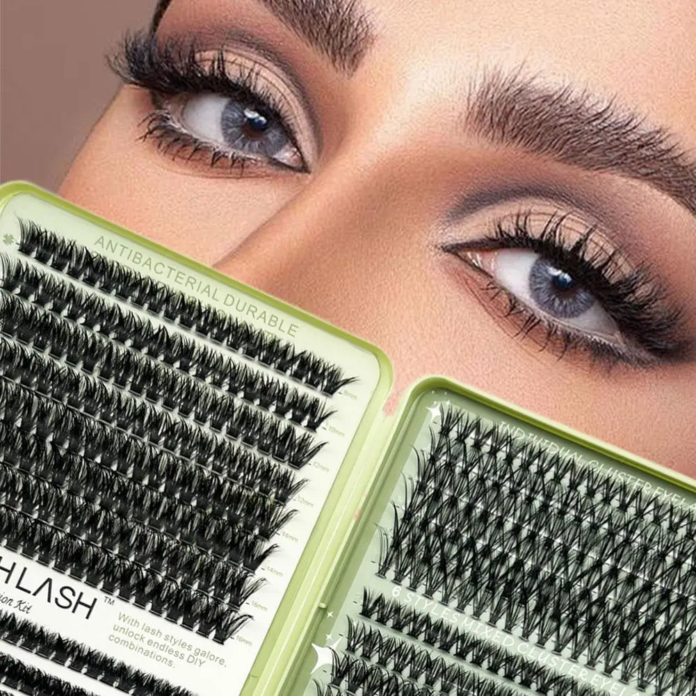 Kit de faux cils DIY grande capacité 10203040d, livre de cils en grappe avec colle, dissolvant et pince à épiler, pour maquillage à domicile, convivial pour débutants