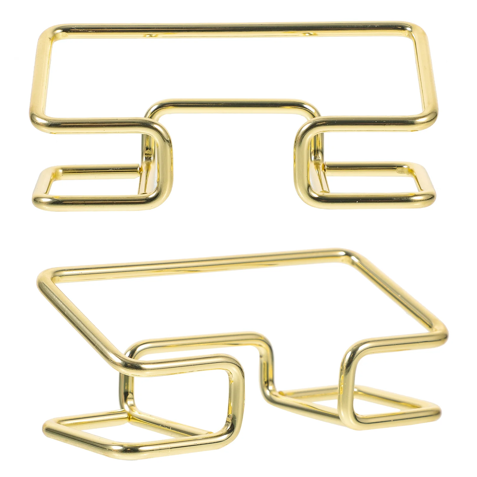 2 Pcs Simple Metal Business Card Holder Desktop Display Storage Box 2pcs Gold Rack Clip Stand for