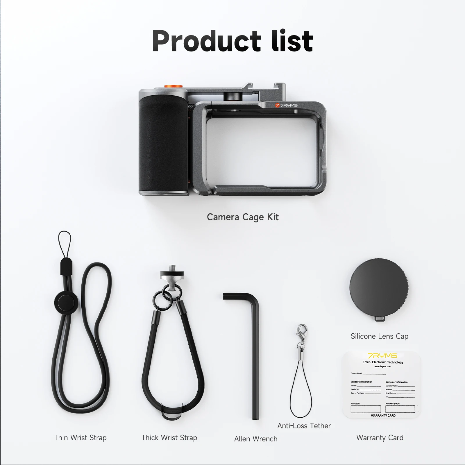7RYMS 7RIG SC Konijnenkooi voor DJI Action 6 Beschermende kooi voor DJI Action 6 met aluminium frame en cold shoe accessoires