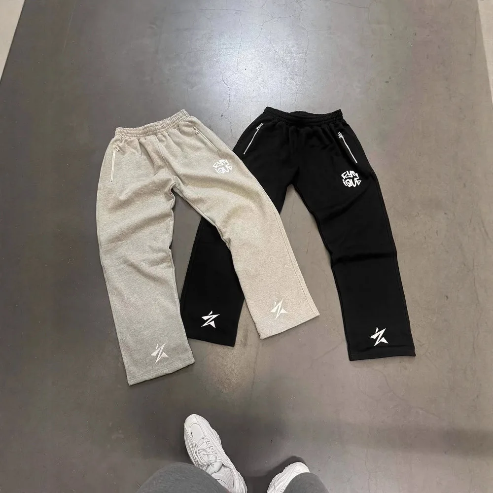 

2025 European and American men and women the same sports loose casual pants thin sweatpants versatile rope bundle