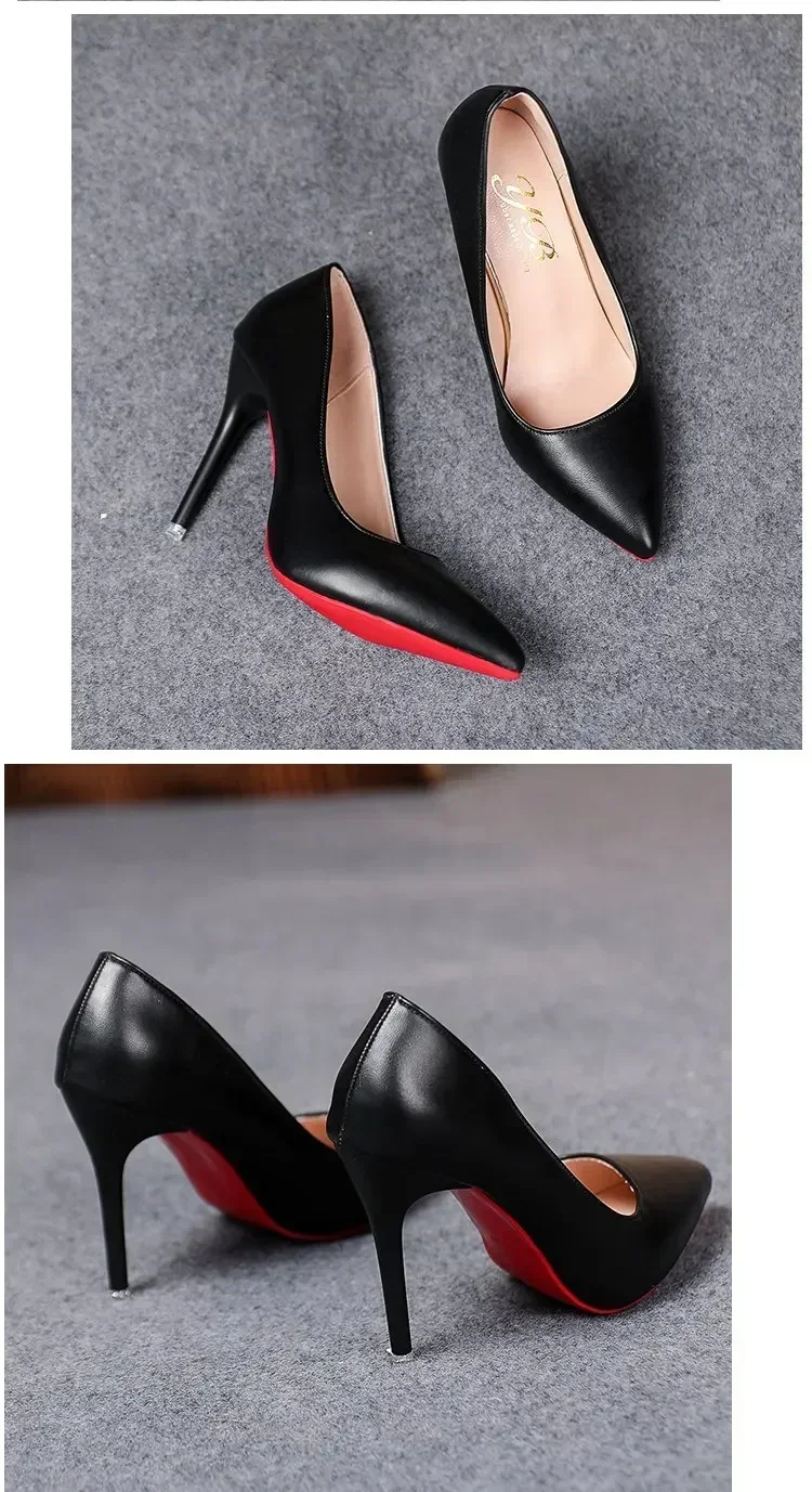 Sexy Spitze Lackleder High Heels Elegante Damen-Stilettos für Partys Klassische Schwarze Pumps für Beruf und Freizeit – Detail 23