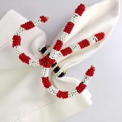 Free Shipping Handmade Christmas Candy Napkin Ring 4 Pcs For Wedding Party Decoration