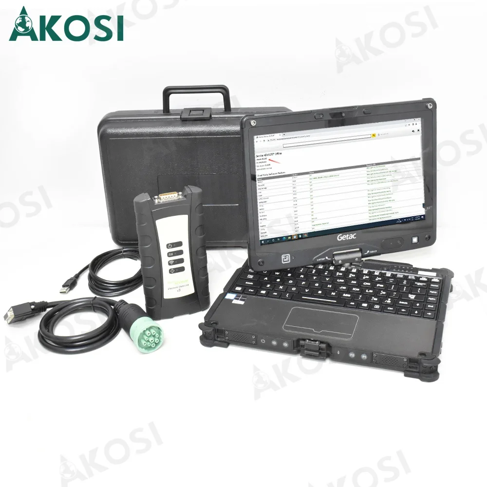 V5.3 Electronic Data Link EDL V3 Diagnostic Adapter Service EDL v3 Advisor construction Agricultrue diagnotic+Getac V100 laptop