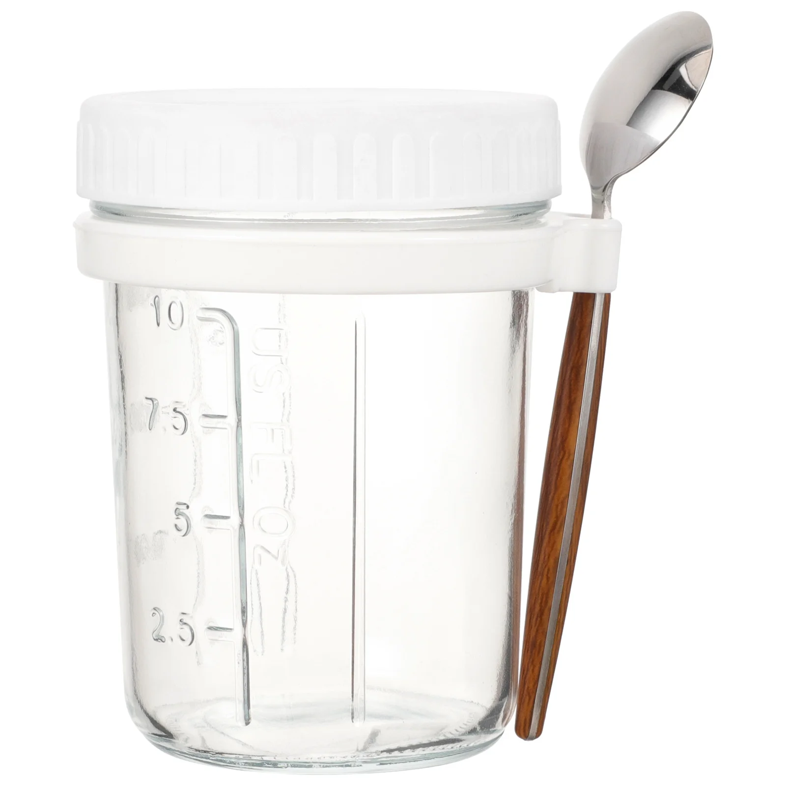 

Overnight Oats Container Glass Jar Mason Jar 350ml Reusable Lid Spoon Multifunctional Food Storage Oatmeal Container