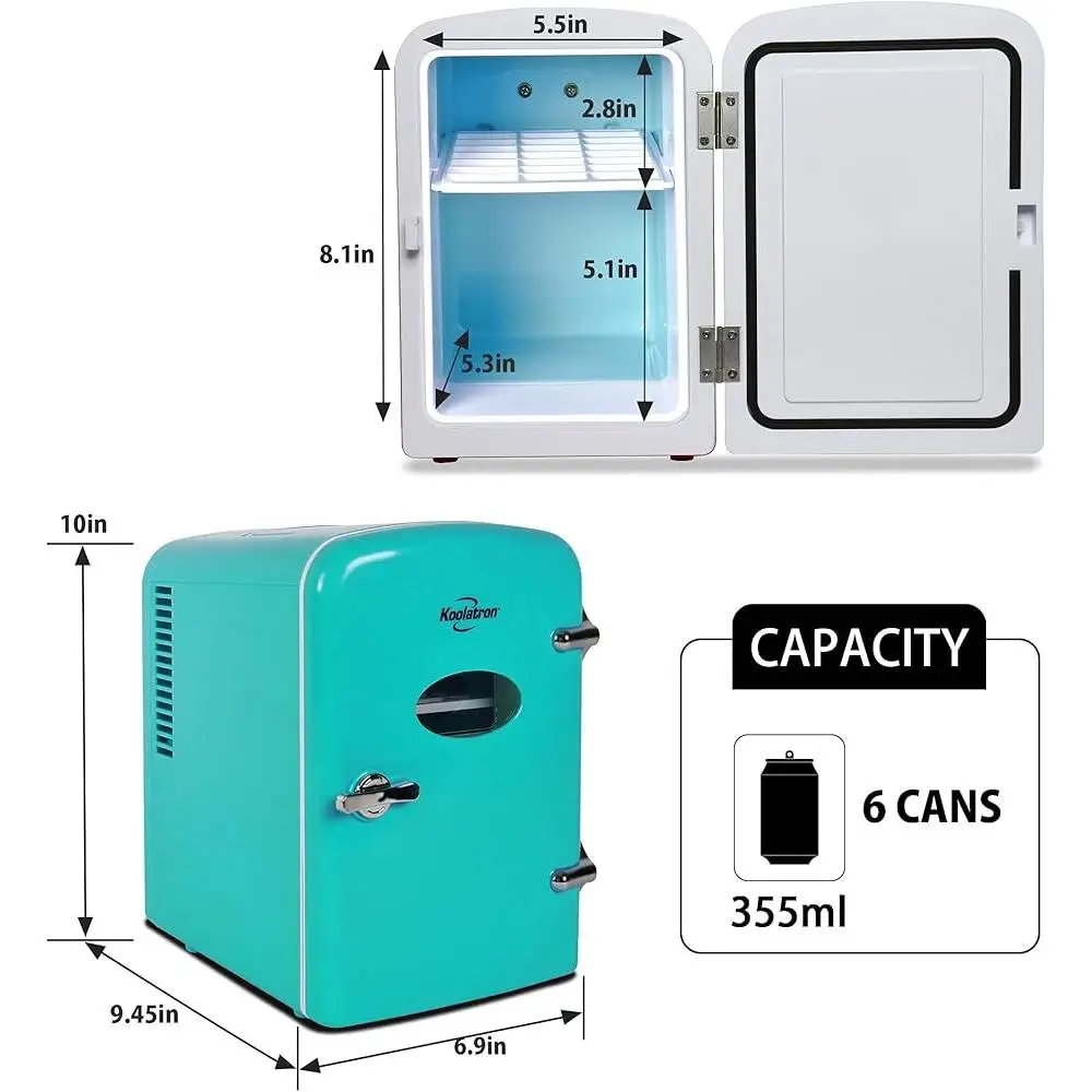Travel Mini Refrigerator 4L Iceless Cooling Portable Fridge Cosmetics Skincare Beverages Snacks Office Dorm Bedroom
