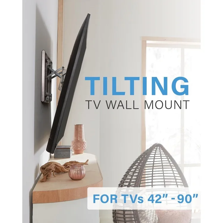 Advanced Tilt 4D Premium TV Wall Mount Bracket For Most 42"- 90" Flat Screen TVs - Universal Low Profile Tilting TV Mount