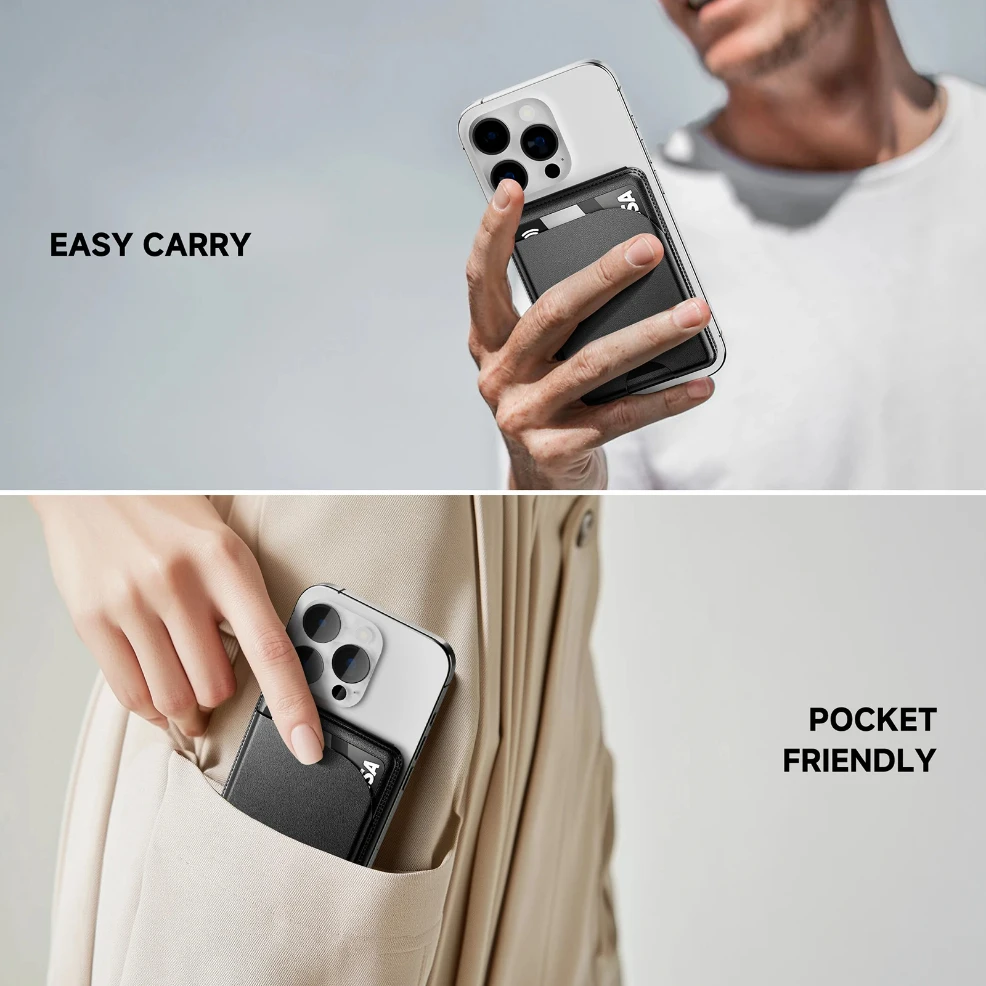 Minisopuru Magsafe حامل هاتف بطاقة خفيفة الوزن قابل للتعديل محفظة جلدية آيفون 16 15 14 12 سلسلة حامل بطاقة Macsafe #5