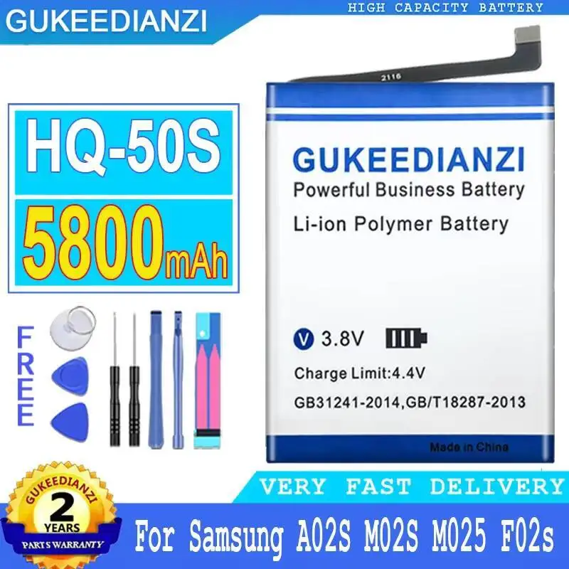 

5800Mah For Samsung Galaxy A02S M02S M025 F02s HQ-50S Premium Replacement Reliable Power Supply Mobile Phone Battery