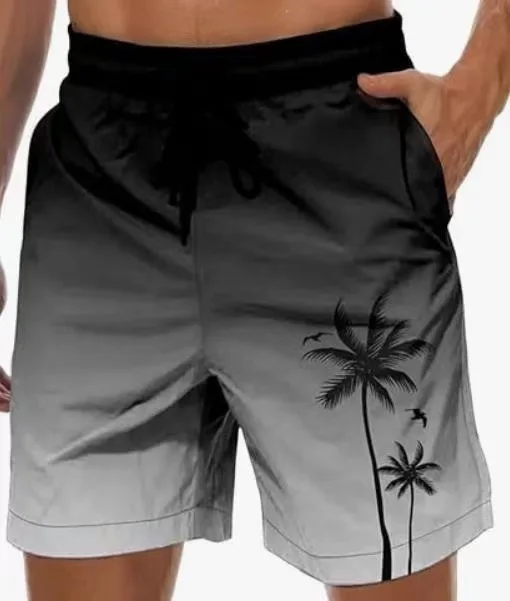 

Мужские плавки-шорты с быстросохнущей тканью, принтом и эластичным поясом, модные плавательные шорты для мужчин, пляжные шорты с карманами