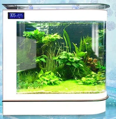 

A Fish Tank Living Room Home Medium Aquarium Long Ecological Floor Screen Fish Tank Decoration Ornaments