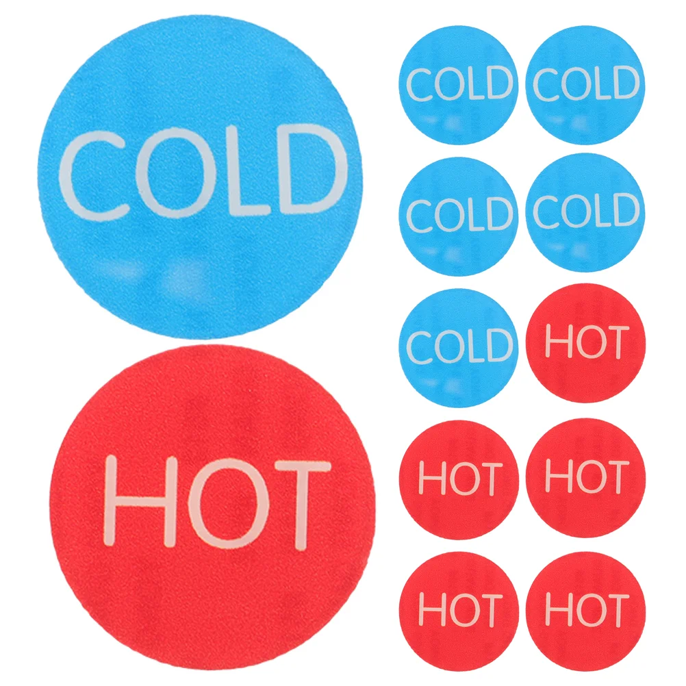 20 Pcs Hot and Cold Water Signs Stickers for Faucet Logo Label Small Acrylic Pipe Labels Shower