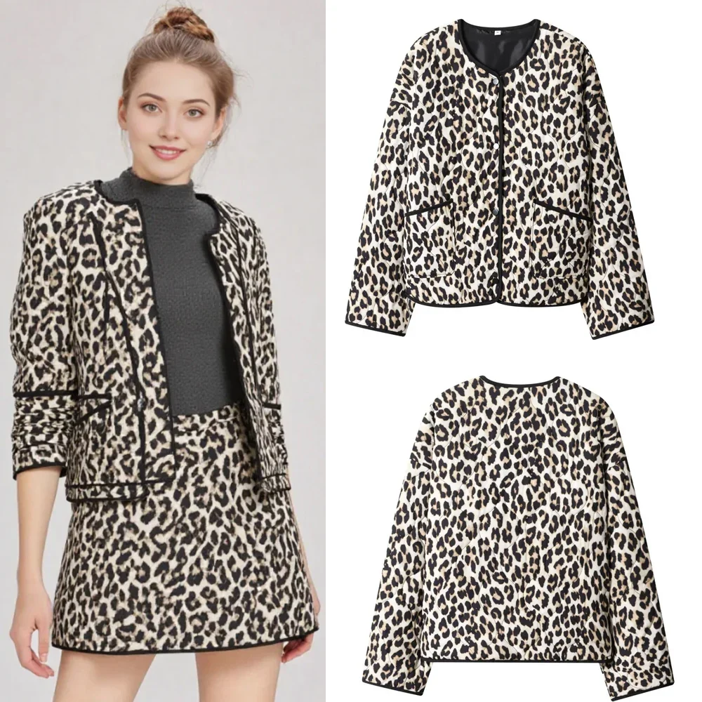 

Осенне-зимняя куртка с длинными рукавами, пальто с хлопковой подкладкой, короткое пальто, шикарная модная однобортная модная куртка с принтом, верхняя одежда