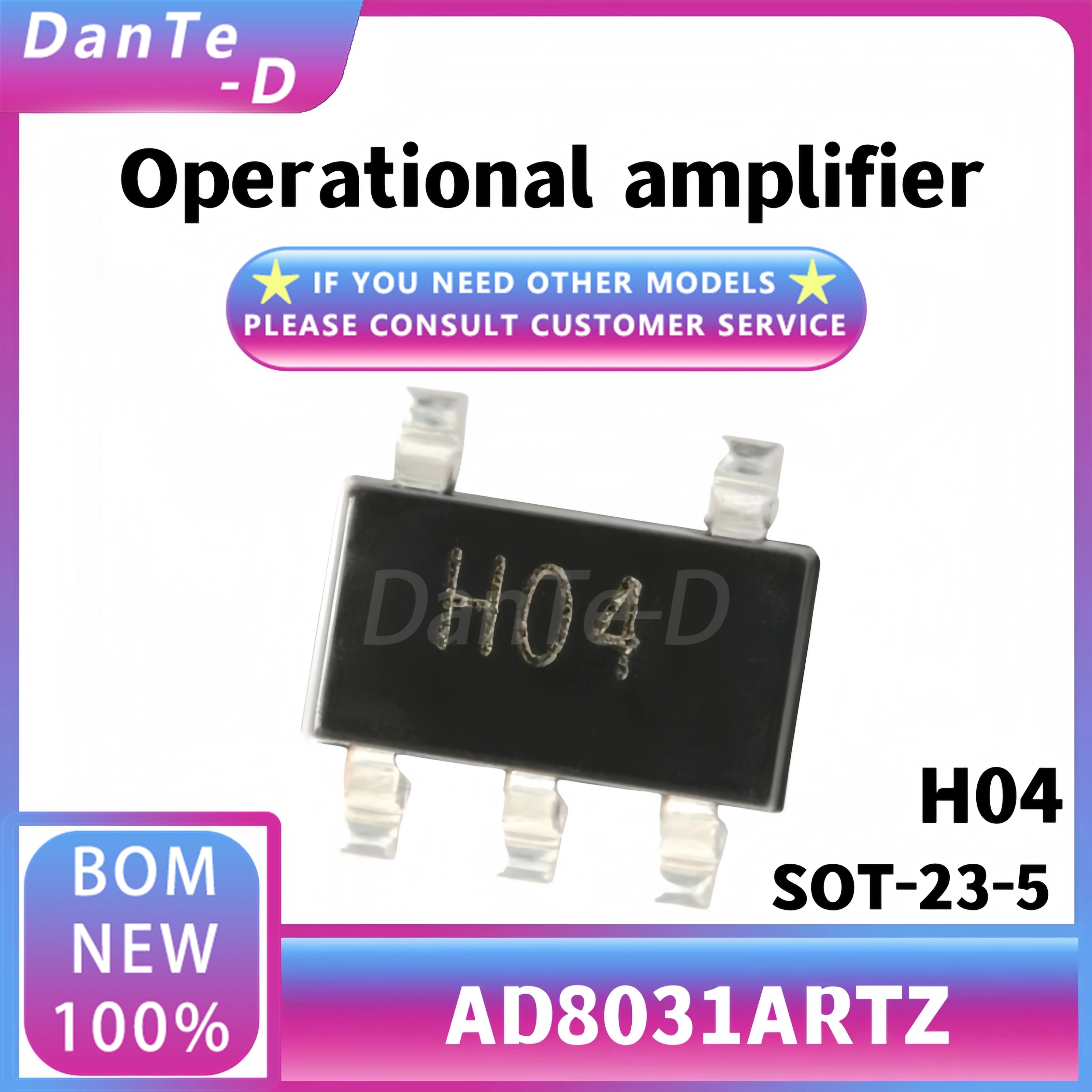 AD8031ARTZ Original AD8031A SOT-23-5 80MHz rail-to-rail amplifier IC chip