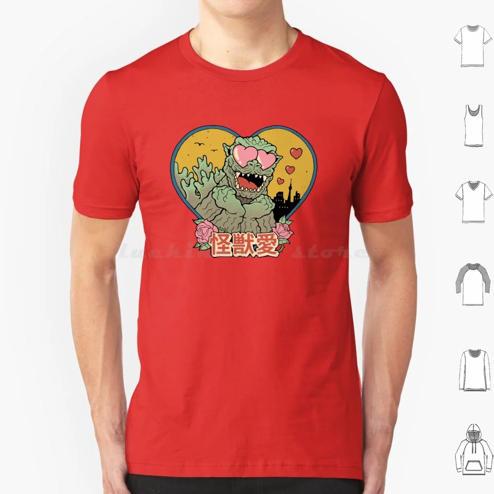 Kaiju Love T Shirt Big Size 100% Cotton Valentines Kaiju Kaijus Valentines 2023 Love Kaiju Love Vincent Trinidad Art Vincent