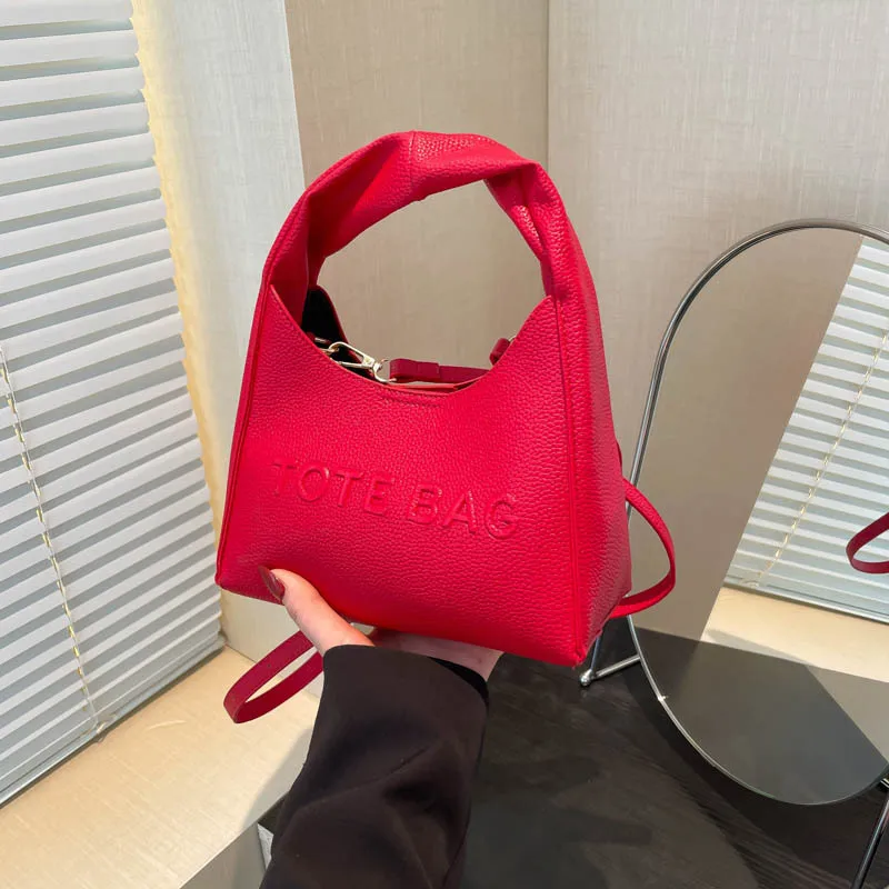 

​​2025 Summer Trendy Embossed Tote Bag Stylish Letter Print Crossbody Purse Spacious Shoulder Bag Fashionable Square Handbag