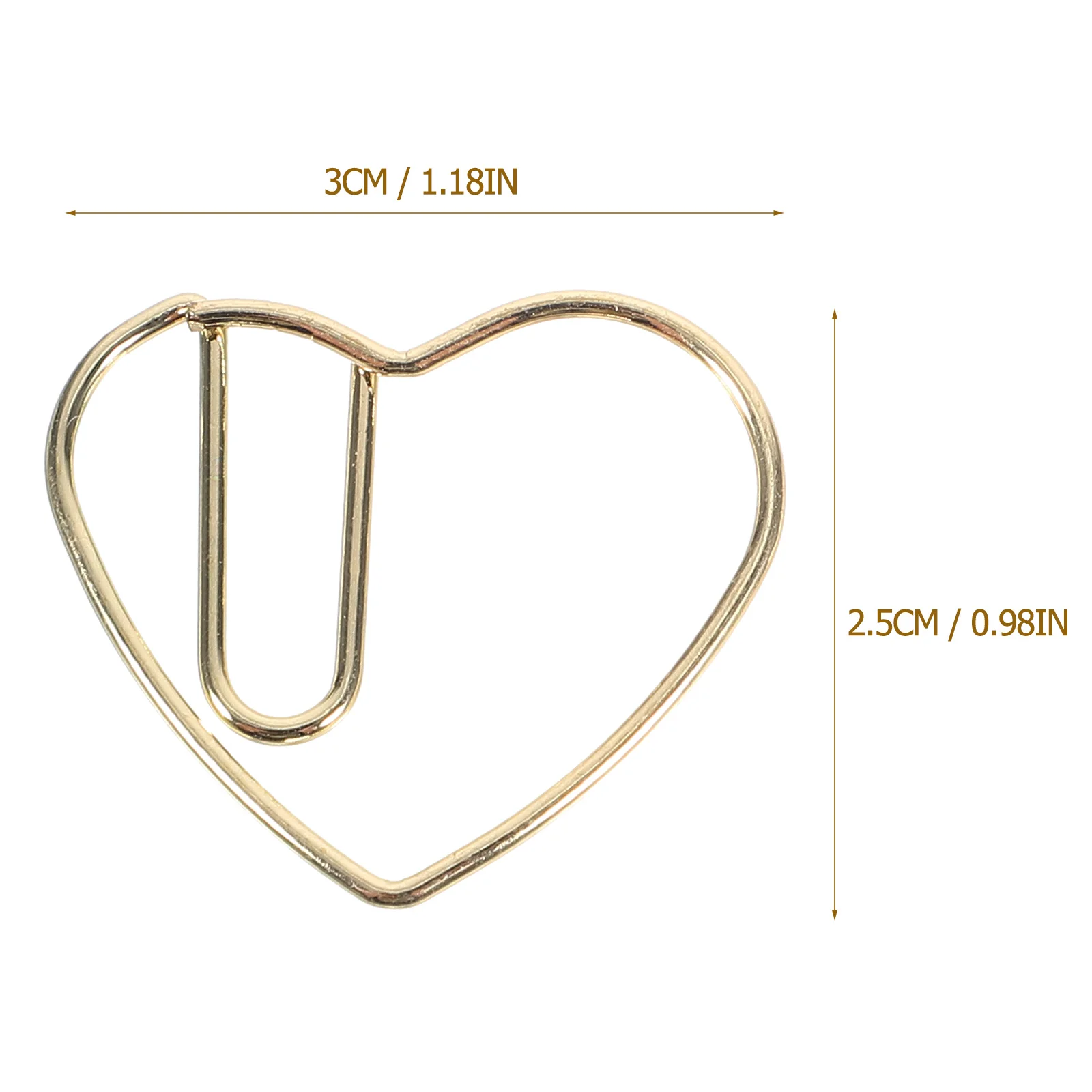50 Pcs Wedding Decorations Tiny Paper Clips Heart Shaped Paperclips Decorate Fun Metal Modeling