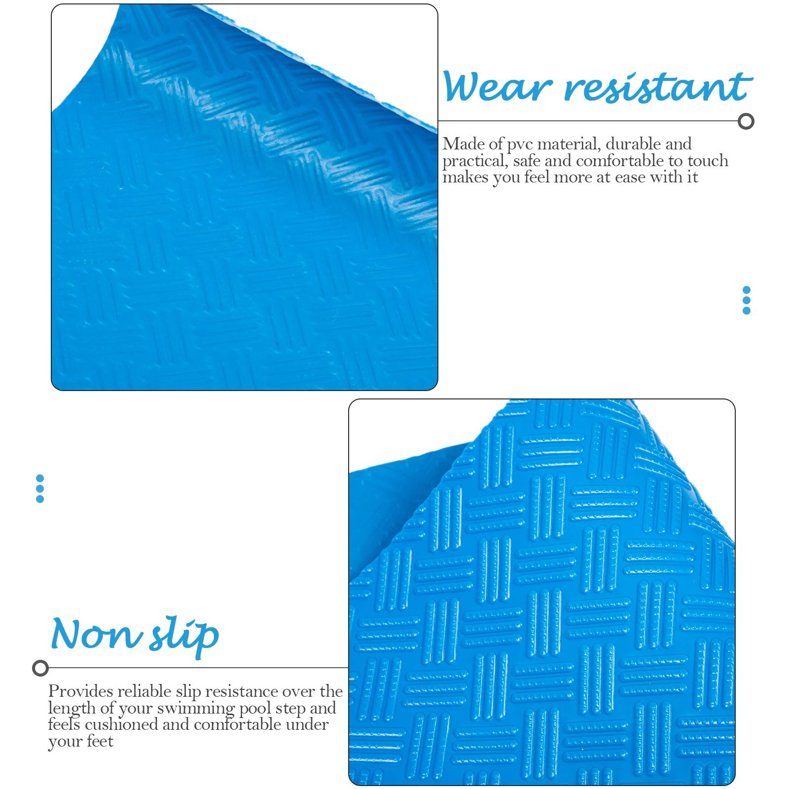 

Swimming Pool Mat Step Non-slip Pad Supplies PVC Ladder for Stripe Pads Anti-s