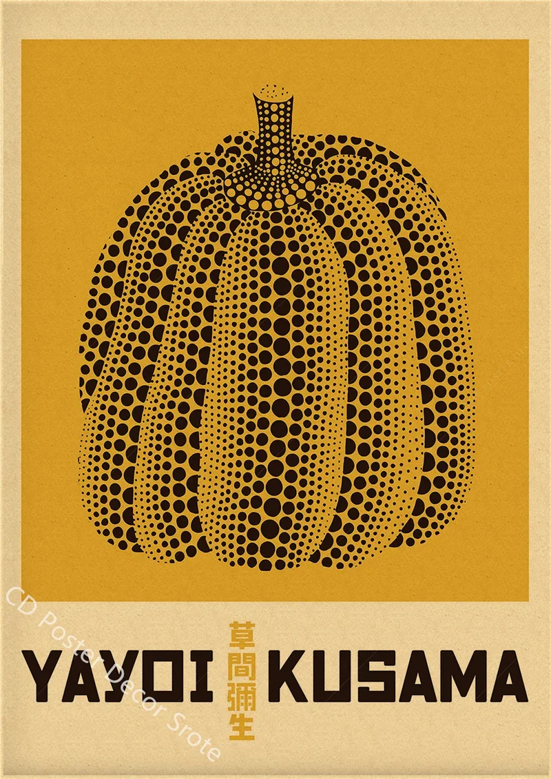 Yayoi Kusama Tentoonstelling Poster Pompoen Stippen Japanse Art Print Posters Vintage Home Room Bar Cafe Decor Esthetische Muurschildering