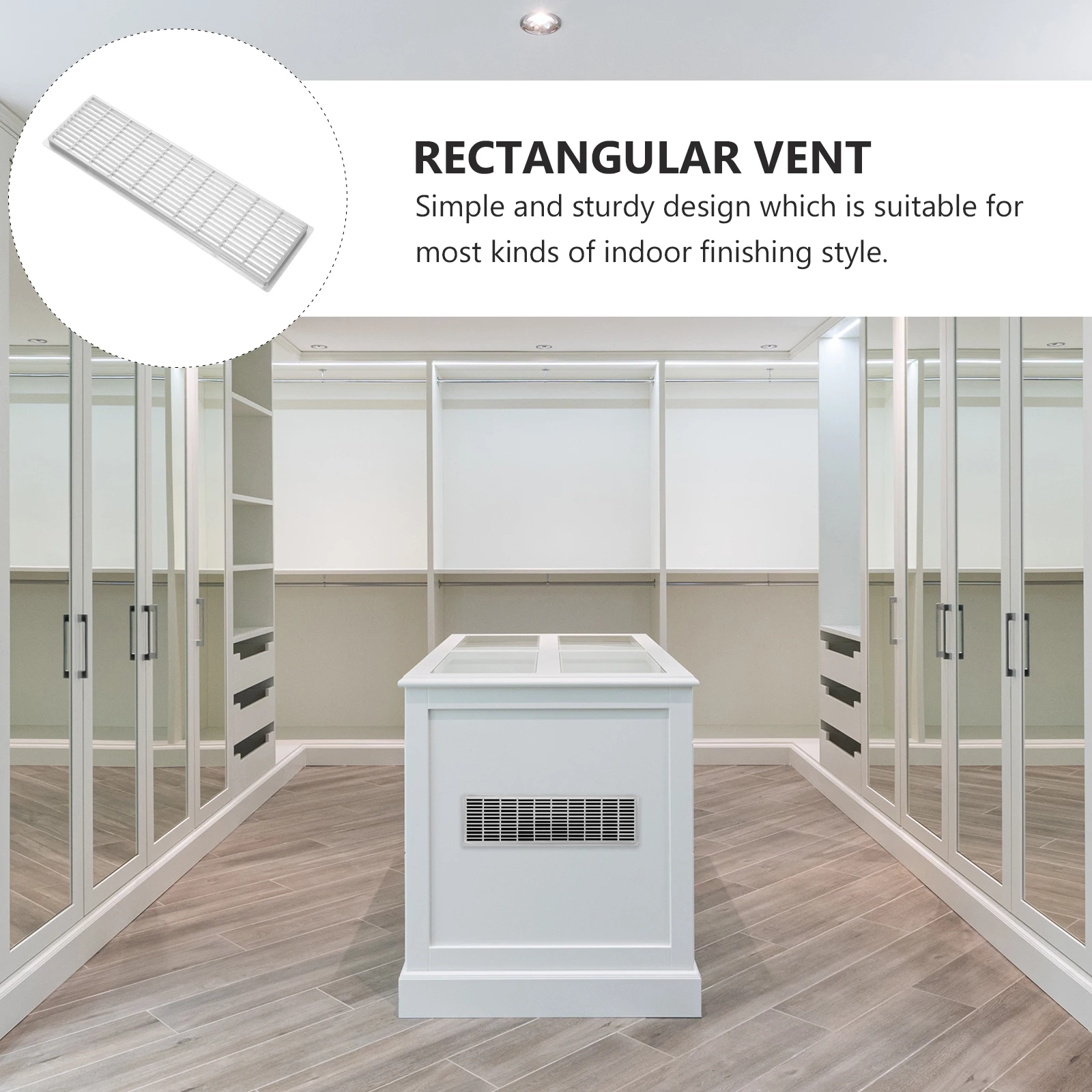 

6 Pcs Rectangular Plastic Vent Covers Moisture Proof Air Vents for Closet Wardrobe Shoe Cabinets Interior Doors