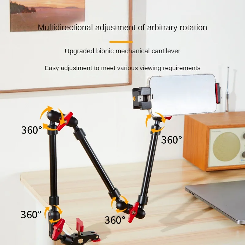 New Camera Magic Arm with Super Clip Bracket for Smartphone Camcorder Action Camera Gopro Clamp Wall Mount Tablet Webcam Studio