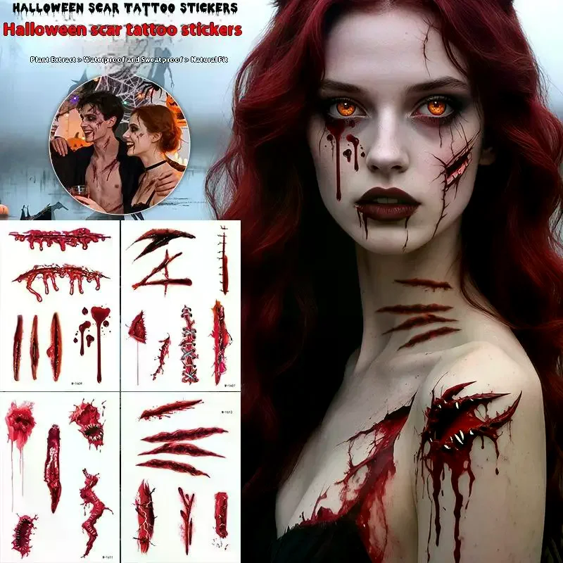 1 Sheets Halloween Scar Tattoo - Body Jewelry Stickers review and price