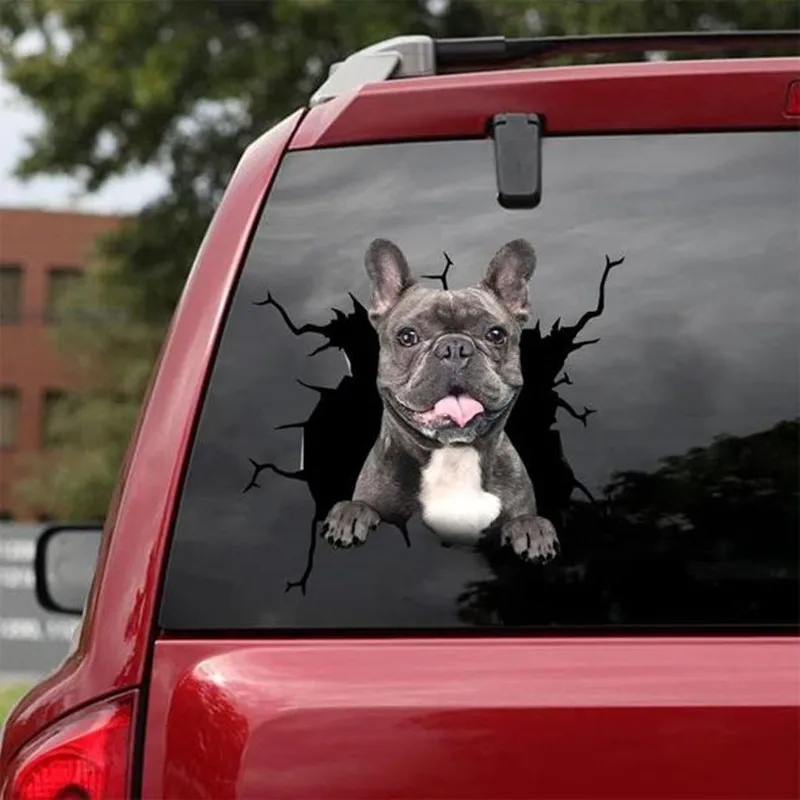 Funny Dog STICKER CAR Crack Vinyl Car Stickers Decals  Car-window Decorative Goods Pvc Car STICKER BRAND Motorcycle Accessories