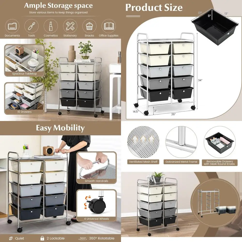 10-Drawer Rolling S…
