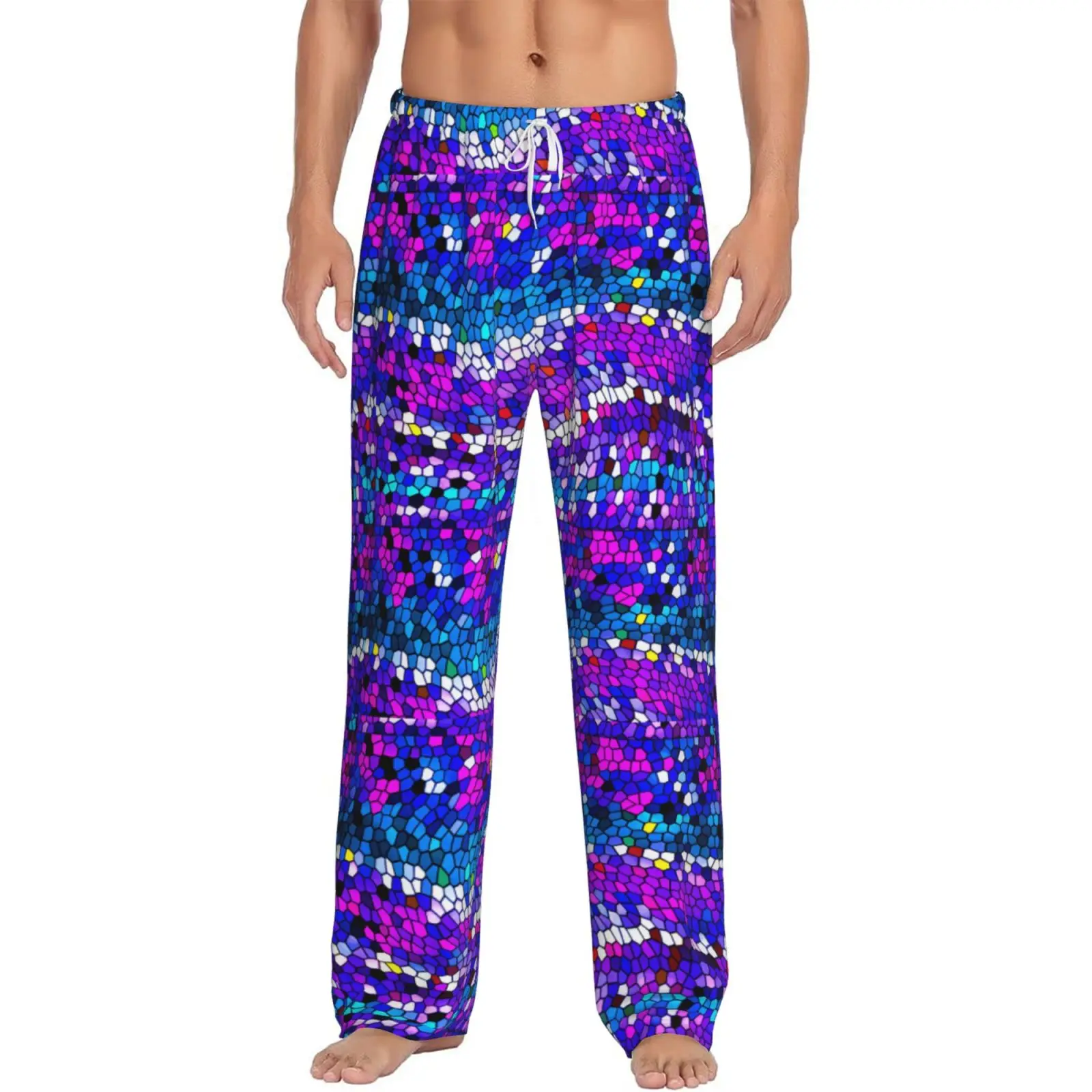 

Men's 3D Customized Glitter Sequin Print Sleep Pants High-Quality Sleepwear with Pockets Home Leggings