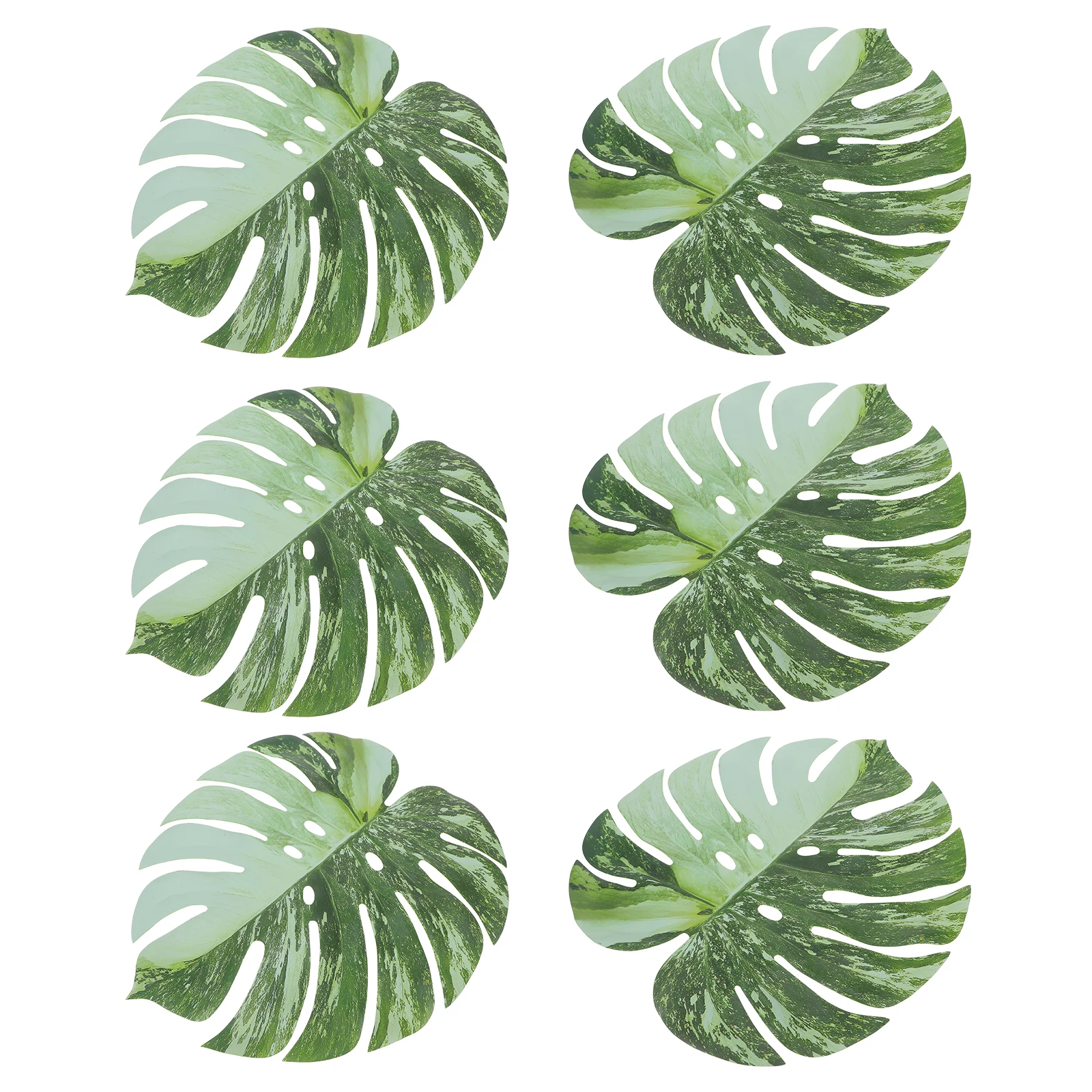 

6 Pcs Simulated Turtle Leaf Artificial Plant Lifelike Faux Monstera Decor Fake Palm Leaves 4# Large Office Party