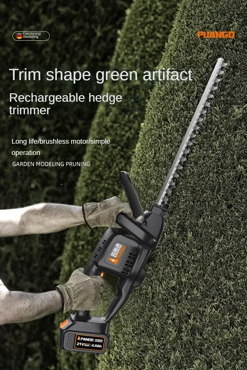 ماكينة تشذيب التحوط الكهربائية مع بطارية قابلة للشحن - أداة تشذيب الحدائق لقطع شجرة الشاي وتقليم الفروع أ