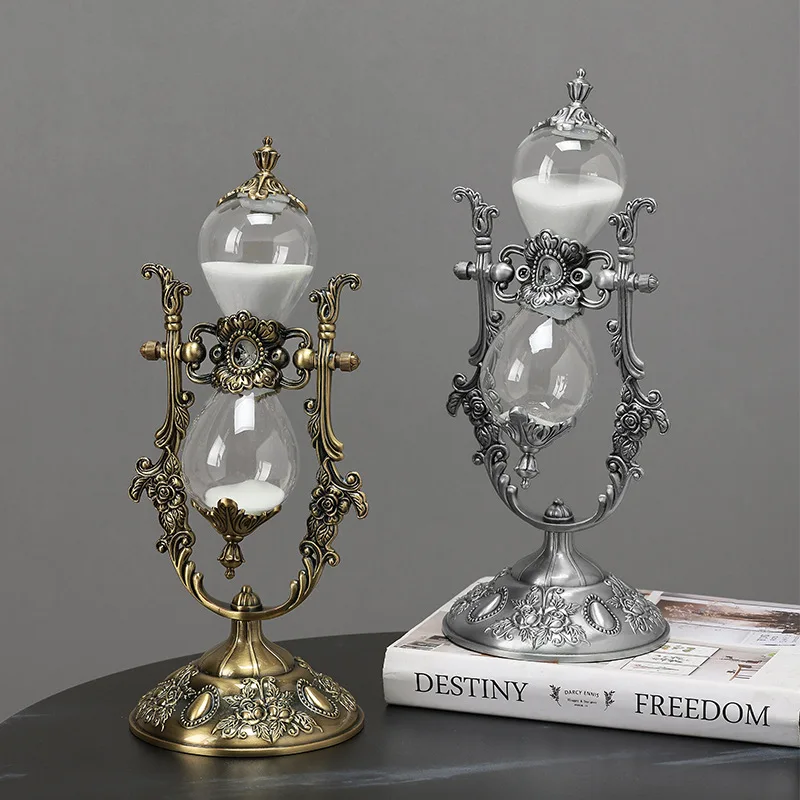 

Home HourglassesClocks Creative metal crafts antique hourglass timer home glass accessories souvenirs decorative ornaments gifts
