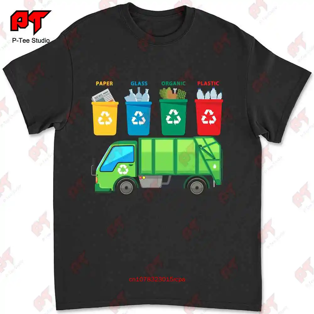 Recycling Trash Truck Funny Garbage Bin Truck T-shirt 0KXJ