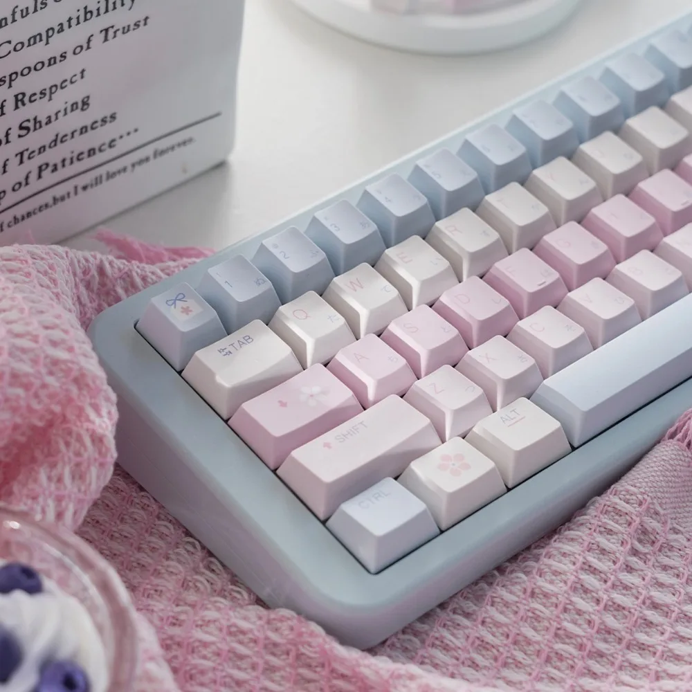 Romantic Japanese Style Keycaps 143 Keys Cherry Profile PBT Thermal Sublimation Custom Keycap for MX Mechanical Gaming Keyboard