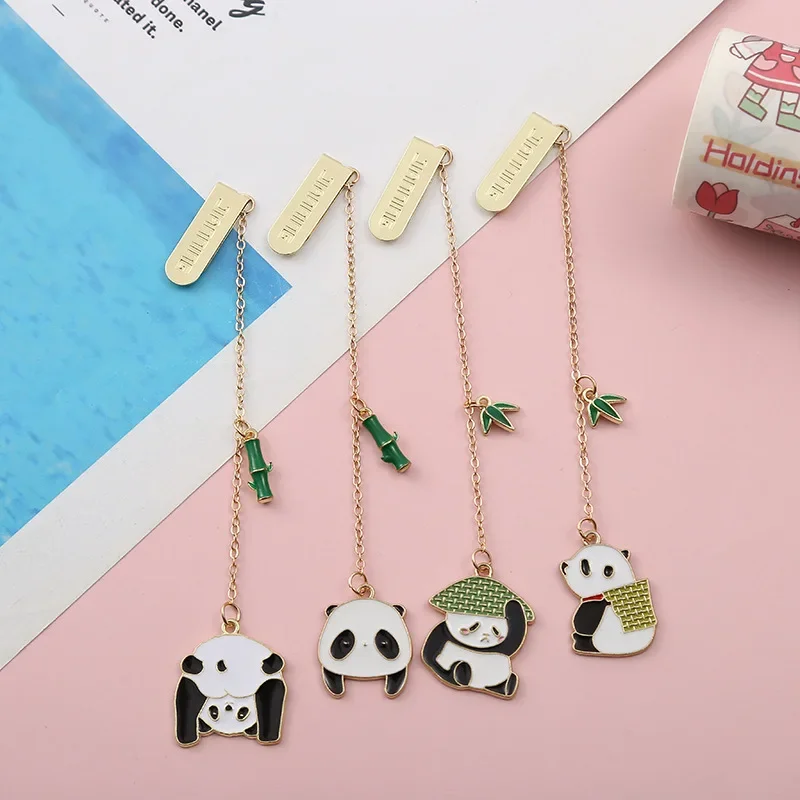 Rare Panda Metal Pendant Bookmarks, Embellished with Books, Readers Love High-quality Stationery Supplies，It's  Funny book mark