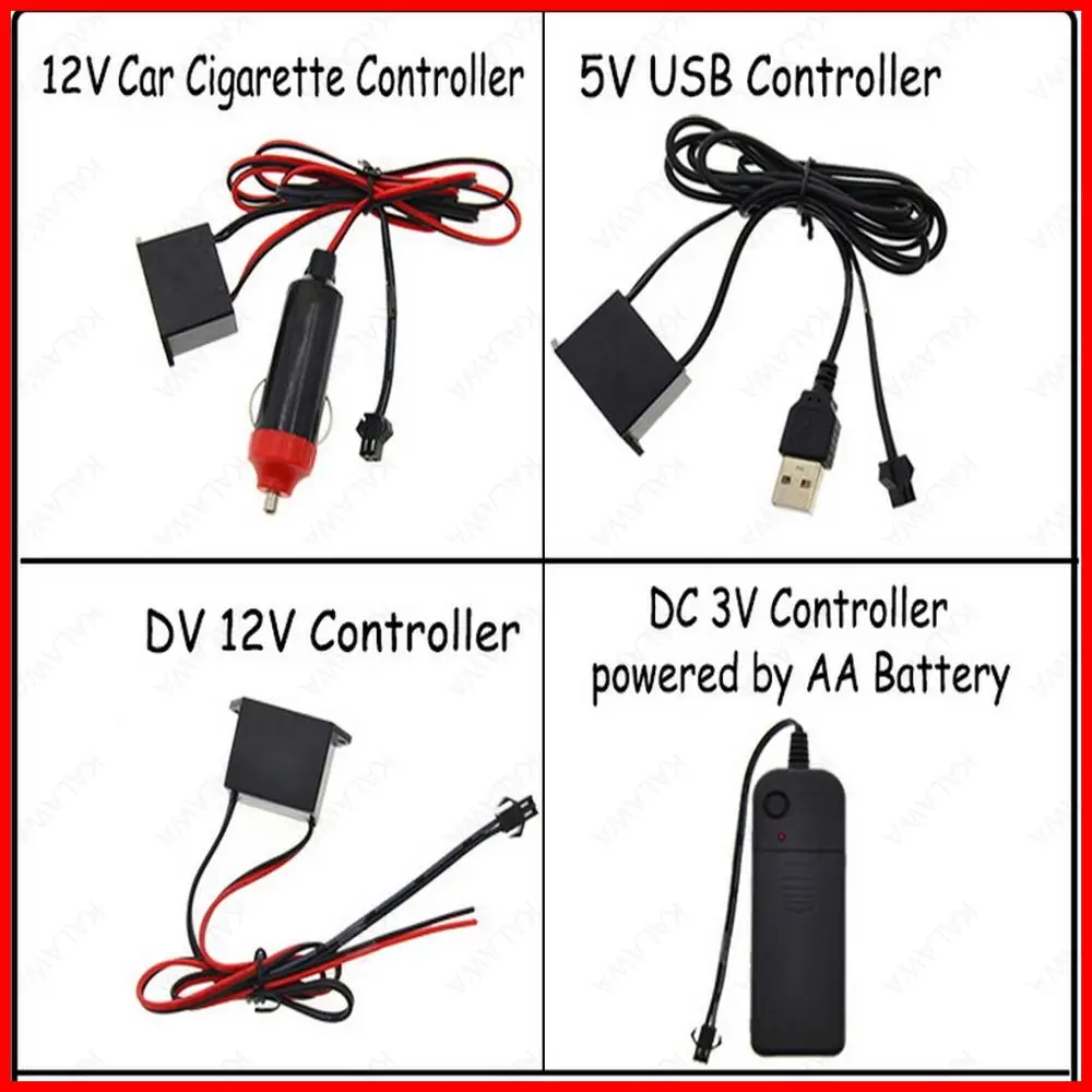 Luz de neón Flexible para coche, controlador de cable EL, inversor de PC, adaptador de enchufe USB, controlador de tira de luz Led