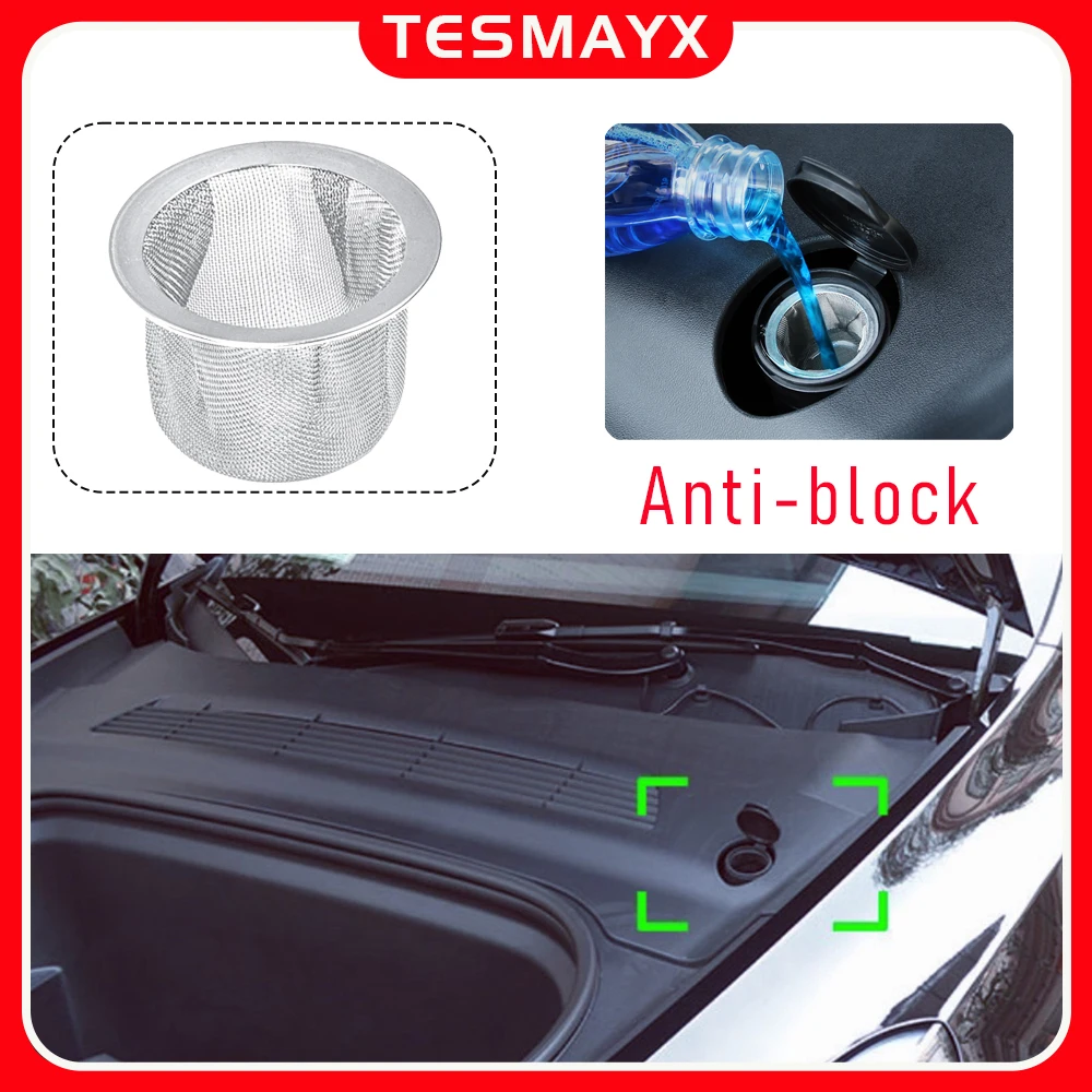Anti-Clog Wiper Fluid Funnel for All Tesla Model 3 Y YL S X Windshield Washer Glass Water Filter Fluid Funnel Travel Accessories