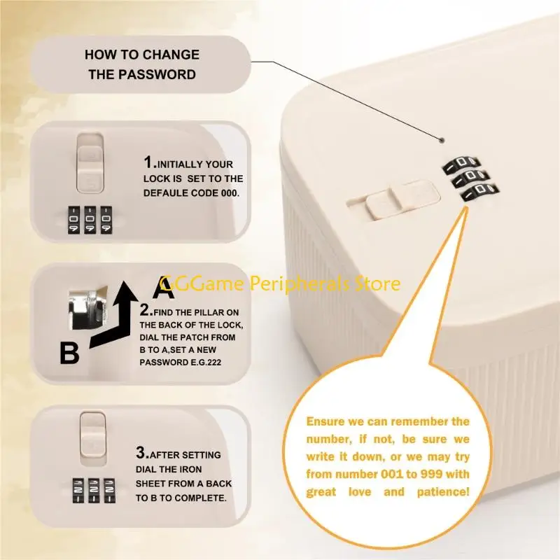 U55B Password Lock Storage Container Stackable Dustproof ABS Security Box With Sealed Lid For Snacks Valuables Electronics