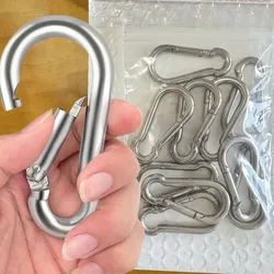1-20Pcs Mini Carabiner Keychain Silver Alluminum Alloy D-ring Buckle Spring Carabiner Snap Hook Clip Keychains Outdoor Camping