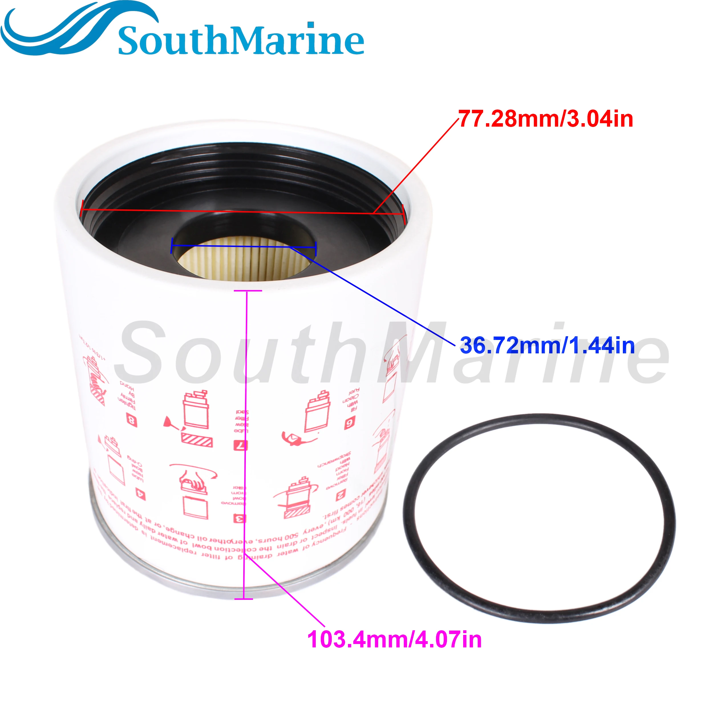 Mathiateur de Filtre à Carburant et d'Eau pour Moteur de Bateau, R20P 33614 18-99200 152, Série 230R Spin-On, 30 Microns