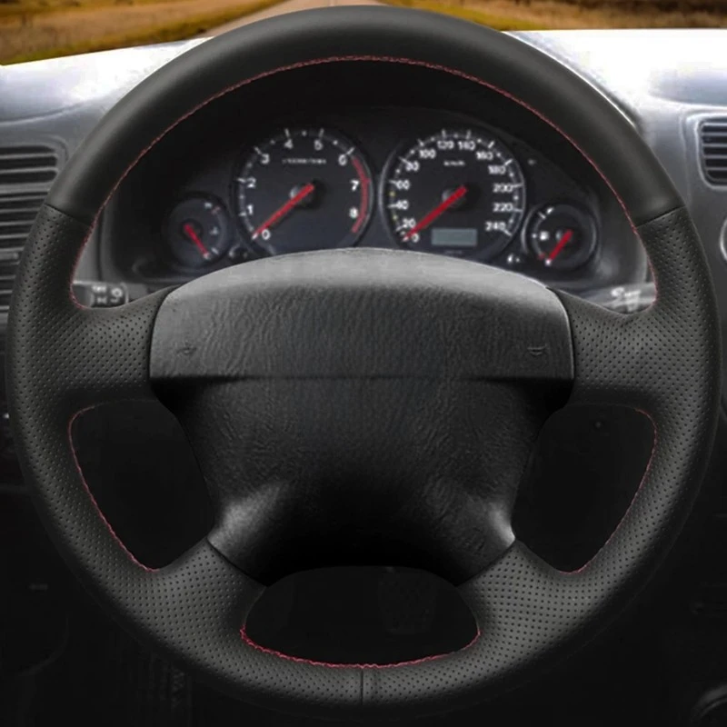 Steering Wheel Cover Black Artificial Leather Car Steering Wheel Covers For Honda Civic 2000-2005 Civic Hybrid 2003 Stream 2001
