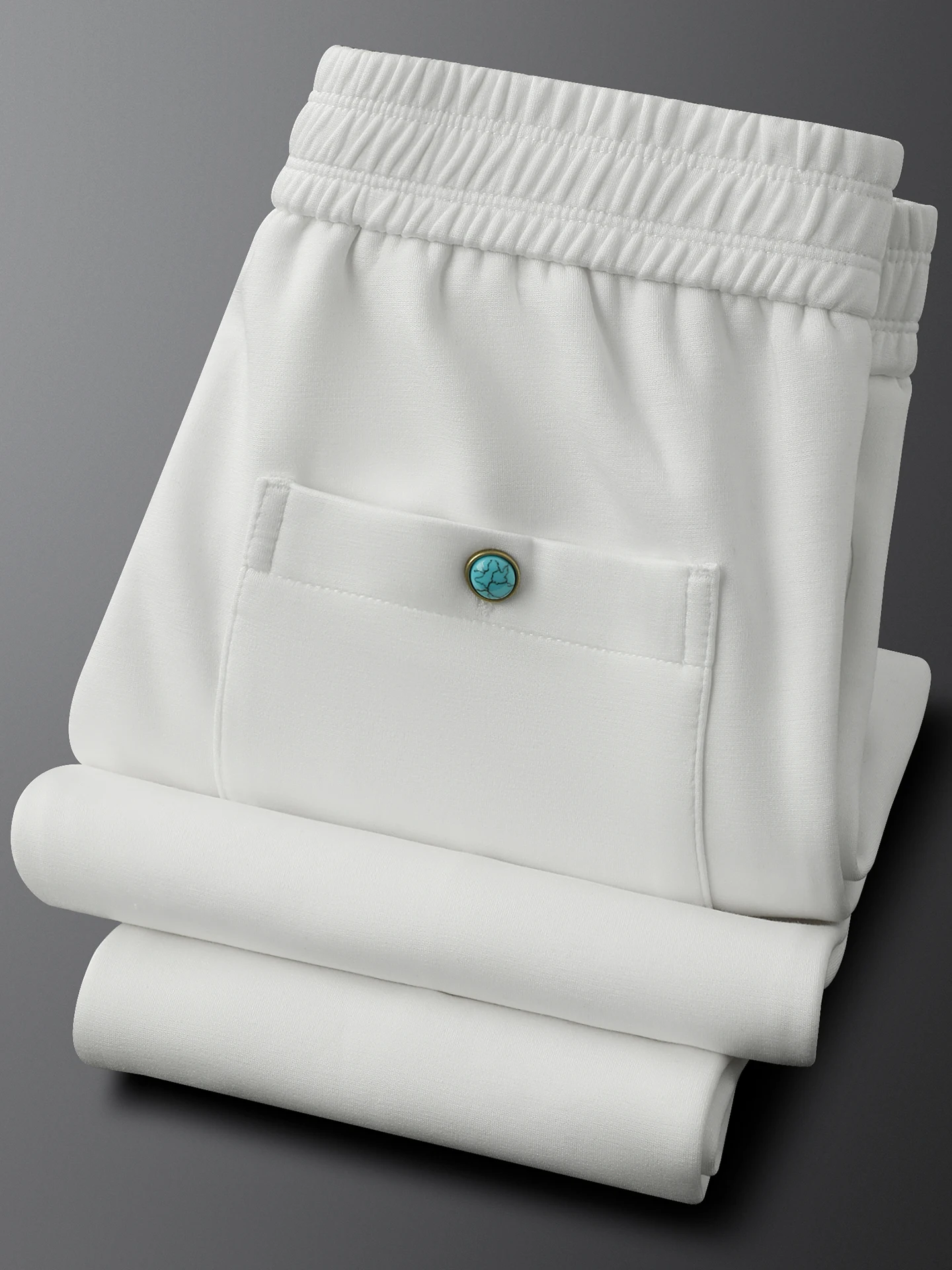 

Чисто белые облегающие спортивные повседневные брюки для мужчин с эластичной резинкой на талии, прямые брюки, весна-осень, новые мужские брюки Sle Ja Charles