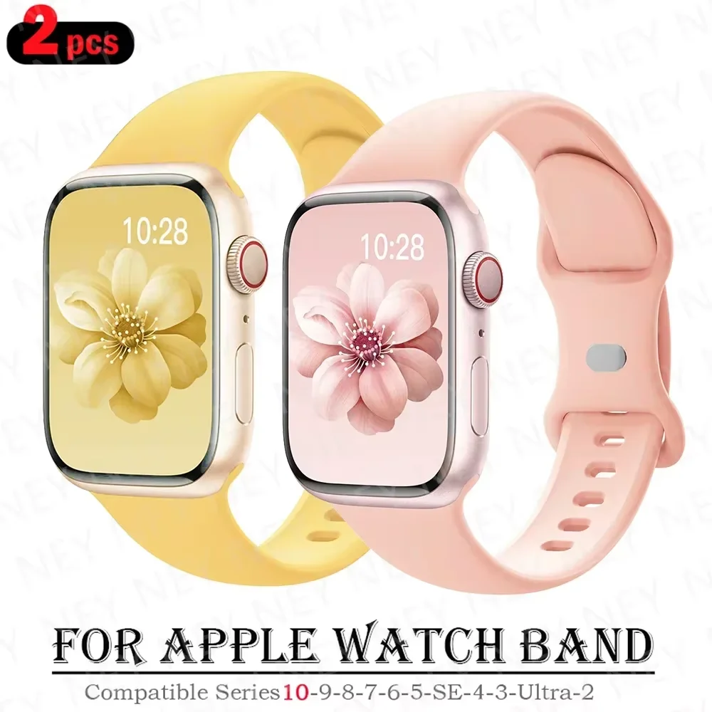 2 قطعة الأشرطة سيليكون ل سوار ساعة يد آبل 46 مللي متر/40 مللي متر 45 مللي متر 41 مللي متر/42 مللي متر-44 مللي متر الرياضة سوار سلسلة 8 7 se 3 4 5 6 9 10 الترا 2 49 مللي متر