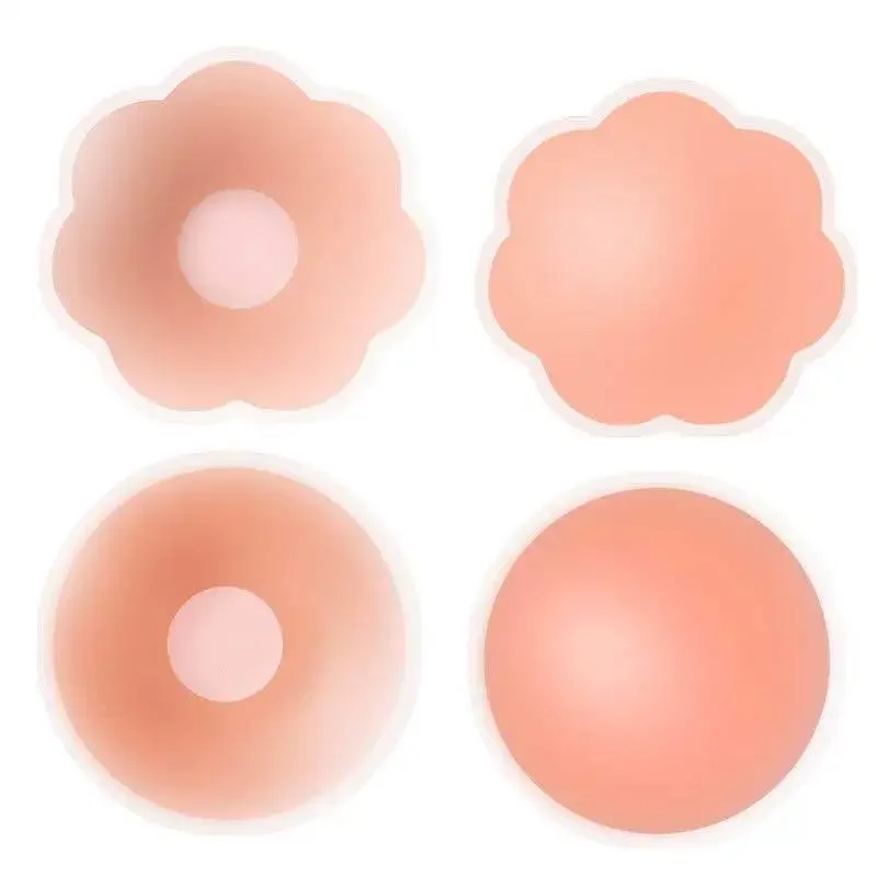 12pc Silicone Nipple Cover Reusable Women Bra Sticker Breast Petal Strapless Lift Up Bras Invisible Pads Chest Pasties Intimates